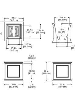 Fairfield Self-Watering Square Planter, 20” X 20” -Green Works Shop 39618 16V tif