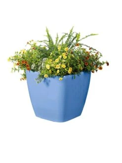 Viva Square Self-Watering Rolling Planter, 14" Diameter -Green Works Shop 8589777BL 6080 tif
