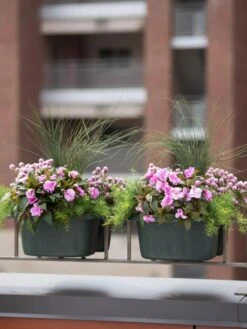 Self-Watering Saddle Railing Planter, 16" -Green Works Shop 8592175GR 2430 tif