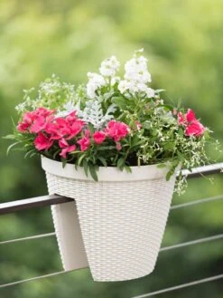 Weave Round Railing Planter, 11" -Green Works Shop 8598370 8580 tif