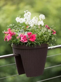 Weave Round Railing Planter, 11" -Green Works Shop 8598370 8584 tif