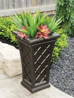 Carolina Self-Watering Tall Planter, 28" -Green Works Shop 8598645 03V tif