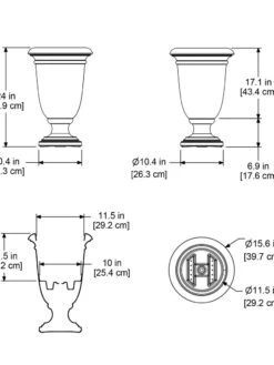 Ellington Self-Watering Urn Planter, 24" 17 Ellington Self-Watering Urn Planter, 24" -Green Works Shop 8600110 11V tif