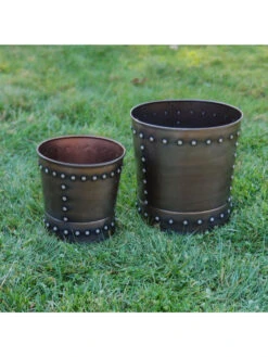 Riveted Planters, Set Of 2 -Green Works Shop 8610032 01v