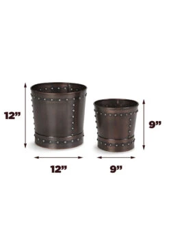 Riveted Planters, Set Of 2 -Green Works Shop 8610032 03v
