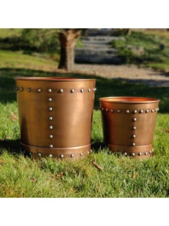 Riveted Planters, Set Of 2 -Green Works Shop 8610032 05v