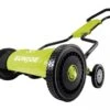 Sun Joe MJ1800M 18-Inch Quad-Wheel, 5-Position, Razor Sharp Cutting Blade, Silent Push Reel Mower -Green Works Shop 8610480 01V JPG