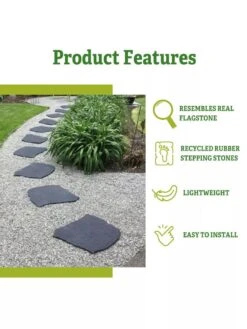 Recycled Rubber Flagstone Stepping Stone -Green Works Shop 8612235 5