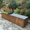 Nice Corten Trough Planters With Bench Top 1 Nice Corten Trough Planters With Bench Top -Green Works Shop 8612399 03v