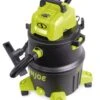 Sun Joe® 12-Gal 1200W 6.5 Pk HP Wet/Dry Shop Vac, HEPA Filtration, Wheeled W/Attachments -Green Works Shop 8612523 01v sun joe 12 gal 1200w hp wet dry shop hep vac swd12000