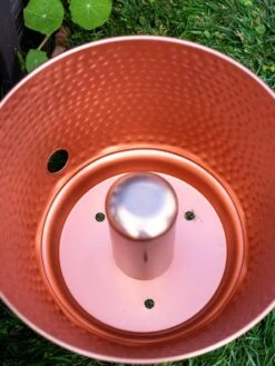Hammered Copper Hose Pot With Lid -Green Works Shop 8613311 0022
