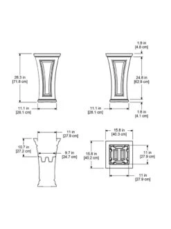 Cambridge Tall Planter, 28" Height -Green Works Shop 8613524 04V 3 4