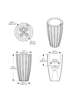 Sedona Tall Planter, 28" Height -Green Works Shop 8613525 10V 3 4